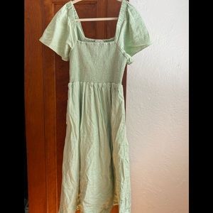 Mint green linen Madewell dress